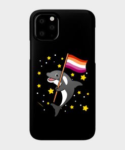 Lesbian Cases - Orca With Orange Pink Lesbian Pride Flag Phone Case TP1503 4 - Lesbian Flag Orca With Orange Pink Lesbian Pride Flag