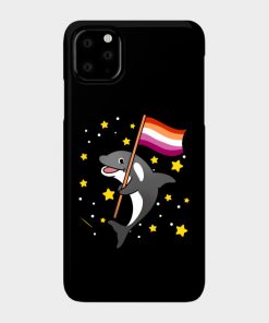 Lesbian Cases - Orca With Orange Pink Lesbian Pride Flag Phone Case TP1503 5 - Lesbian Flag Orca With Orange Pink Lesbian Pride Flag