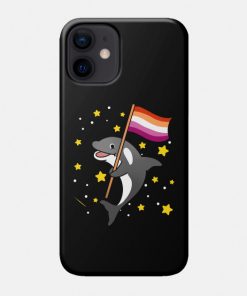 Lesbian Cases - Orca With Orange Pink Lesbian Pride Flag Phone Case TP1503 7 - Lesbian Flag Orca With Orange Pink Lesbian Pride Flag
