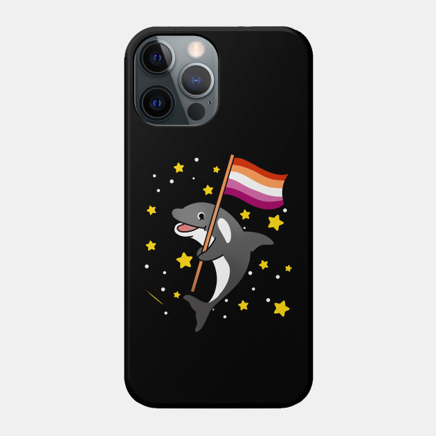 21594930_0-36 Orca With Orange Pink Lesbian Pride Flag
