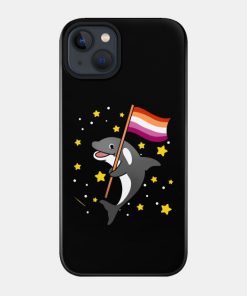 Lesbian Cases - Orca With Orange Pink Lesbian Pride Flag Phone Case TP1503 9 - Lesbian Flag Orca With Orange Pink Lesbian Pride Flag