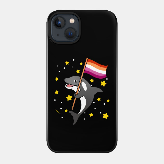 21594930_0-37 Orca With Orange Pink Lesbian Pride Flag