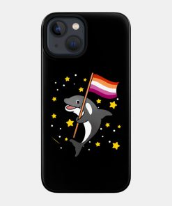 Lesbian Cases - Orca With Orange Pink Lesbian Pride Flag Phone Case TP1503 10 - Lesbian Flag Orca With Orange Pink Lesbian Pride Flag