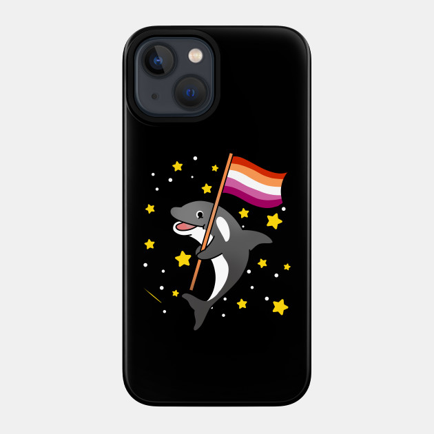 21594930_0-38 Orca With Orange Pink Lesbian Pride Flag