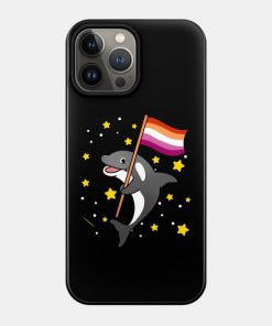 Lesbian Cases - Orca With Orange Pink Lesbian Pride Flag Phone Case TP1503 12 - Lesbian Flag Orca With Orange Pink Lesbian Pride Flag