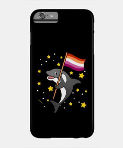 Lesbian Cases - Orca With Orange Pink Lesbian Pride Flag Phone Case TP1503 14 - Lesbian Flag Orca With Orange Pink Lesbian Pride Flag