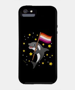 Lesbian Cases - Orca With Orange Pink Lesbian Pride Flag Phone Case TP1503 15 - Lesbian Flag Orca With Orange Pink Lesbian Pride Flag