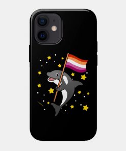 Lesbian Cases - Orca With Orange Pink Lesbian Pride Flag Phone Case TP1503 16 - Lesbian Flag Orca With Orange Pink Lesbian Pride Flag