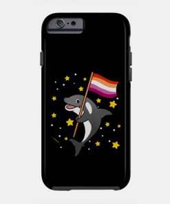 Lesbian Cases - Orca With Orange Pink Lesbian Pride Flag Phone Case TP1503 17 - Lesbian Flag Orca With Orange Pink Lesbian Pride Flag