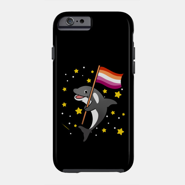 21594930_0-45 Orca With Orange Pink Lesbian Pride Flag