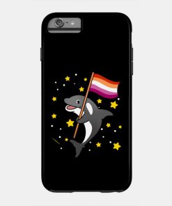 Lesbian Cases - Orca With Orange Pink Lesbian Pride Flag Phone Case TP1503 18 - Lesbian Flag Orca With Orange Pink Lesbian Pride Flag