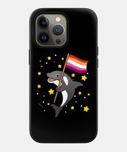 Lesbian Cases - Orca With Orange Pink Lesbian Pride Flag Phone Case TP1503 19 - Lesbian Flag Orca With Orange Pink Lesbian Pride Flag