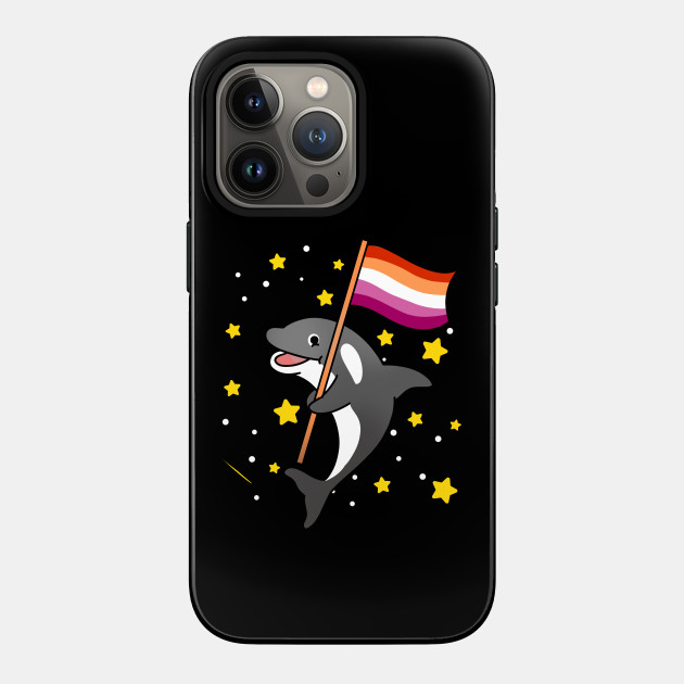 21594930_0-47 Orca With Orange Pink Lesbian Pride Flag