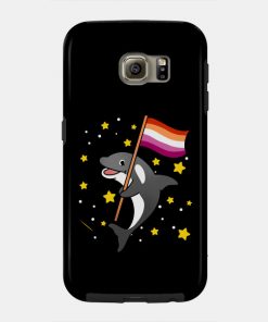 Lesbian Cases - Orca With Orange Pink Lesbian Pride Flag Phone Case TP1503 20 - Lesbian Flag Orca With Orange Pink Lesbian Pride Flag