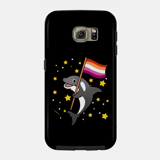 21594930_0-48 Orca With Orange Pink Lesbian Pride Flag