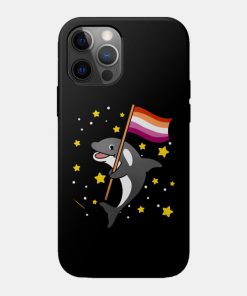 Lesbian Cases - Orca With Orange Pink Lesbian Pride Flag Phone Case TP1503 22 - Lesbian Flag Orca With Orange Pink Lesbian Pride Flag
