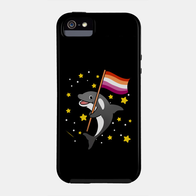 21594930_0-51 Orca With Orange Pink Lesbian Pride Flag