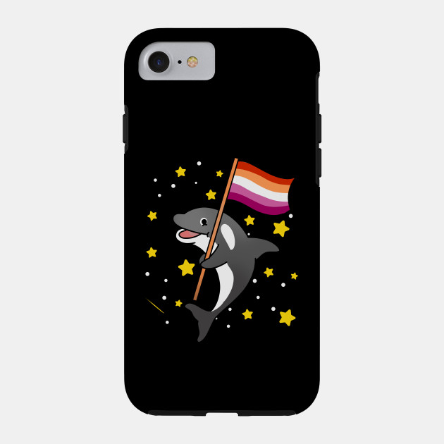 21594930_0-53 Orca With Orange Pink Lesbian Pride Flag
