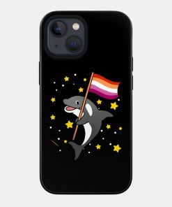Lesbian Cases - Orca With Orange Pink Lesbian Pride Flag Phone Case TP1503 26 - Lesbian Flag Orca With Orange Pink Lesbian Pride Flag