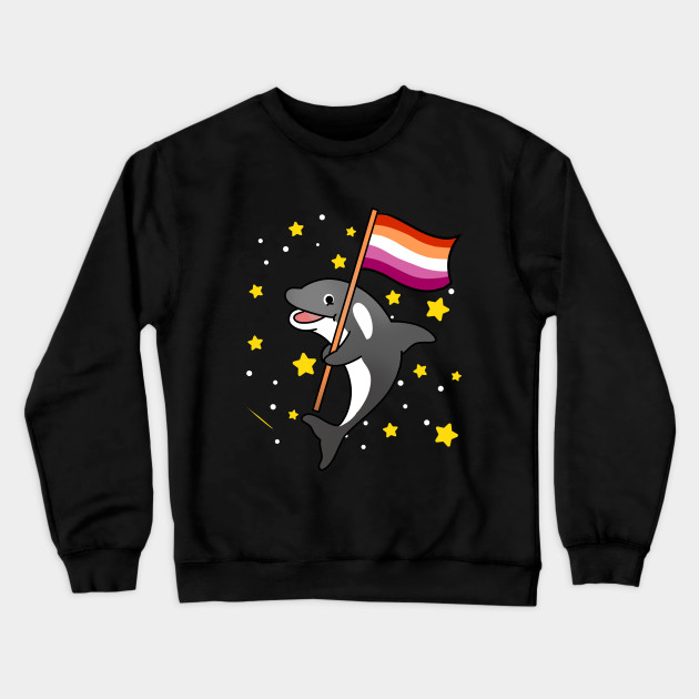 21594930_0-71 Orca With Orange Pink Lesbian Pride Flag