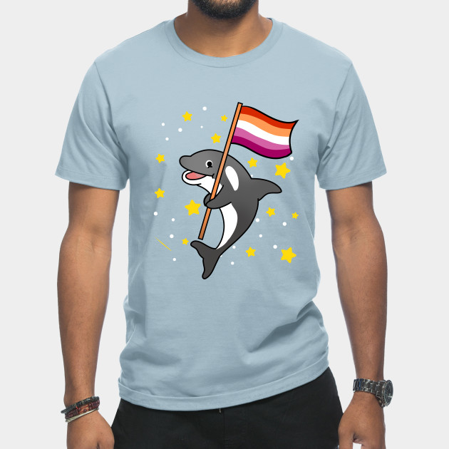 21594930_0-9 Orca With Orange Pink Lesbian Pride Flag