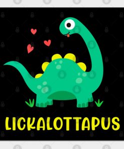 Lesbian - Lickalottapus with cute green dinosaur Design