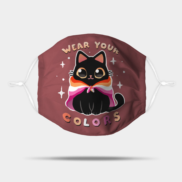 22584016_0-1 Lesbian LGBT Pride Cat - Kawaii Rainbow Kitty - Wear your colors
