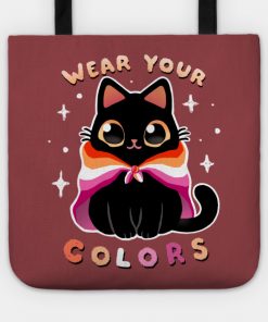 Lesbian LGBT Pride Cat - Kawaii Rainbow Kitty - Wear your colors