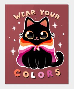 Lesbian LGBT Pride Cat - Kawaii Rainbow Kitty - Wear your colors