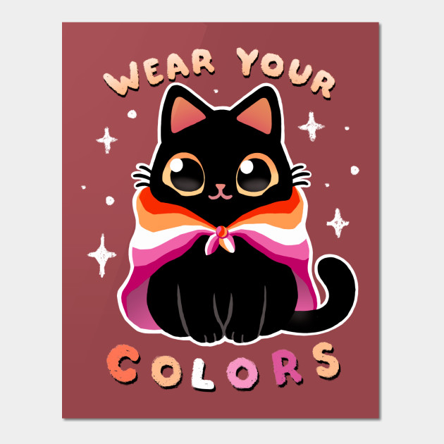 22584016_0-3 Lesbian LGBT Pride Cat - Kawaii Rainbow Kitty - Wear your colors