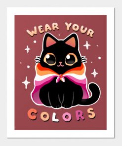 Lesbian Posters - Lesbian LGBT Pride Cat - Kawaii Rainbow Kitty - Wear your colors Poster TP1503 2 - Lesbian Flag Lesbian LGBT Pride Cat - Kawaii Rainbow Kitty - Wear your colors