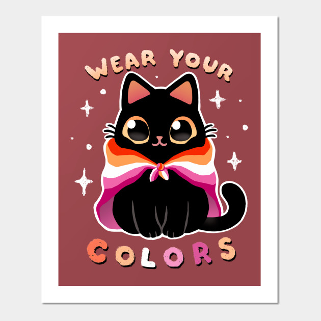 22584016_0-5 Lesbian LGBT Pride Cat - Kawaii Rainbow Kitty - Wear your colors