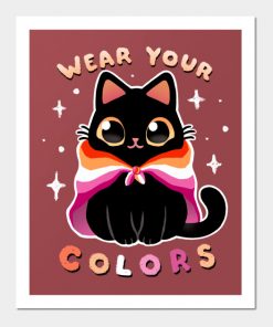 Lesbian Posters - Lesbian LGBT Pride Cat - Kawaii Rainbow Kitty - Wear your colors Poster TP1503 3 - Lesbian Flag Lesbian LGBT Pride Cat - Kawaii Rainbow Kitty - Wear your colors