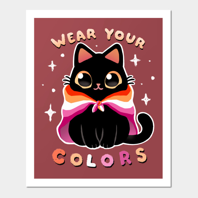 22584016_0-6 Lesbian LGBT Pride Cat - Kawaii Rainbow Kitty - Wear your colors