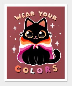 Lesbian Posters - Lesbian LGBT Pride Cat - Kawaii Rainbow Kitty - Wear your colors Poster TP1503 5 - Lesbian Flag Lesbian LGBT Pride Cat - Kawaii Rainbow Kitty - Wear your colors