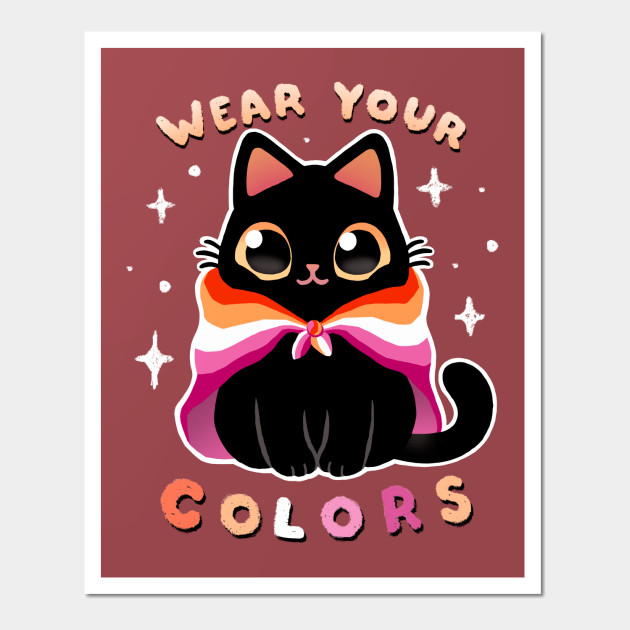 22584016_0-8 Lesbian LGBT Pride Cat - Kawaii Rainbow Kitty - Wear your colors