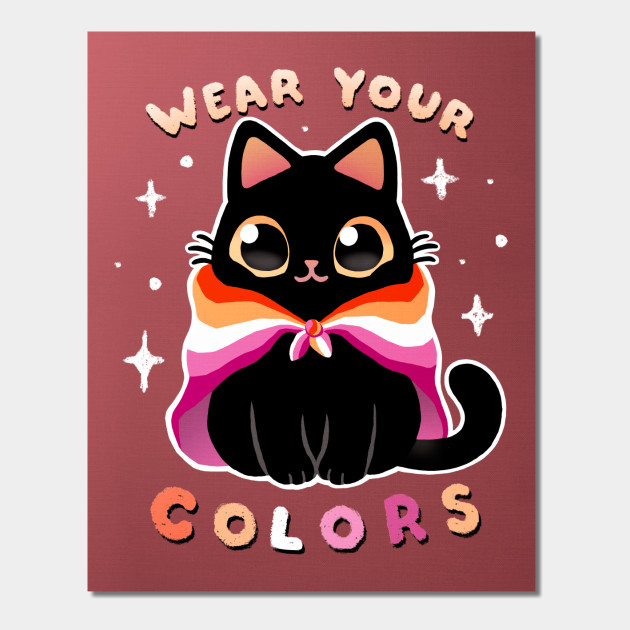 22584016_0-9 Lesbian LGBT Pride Cat - Kawaii Rainbow Kitty - Wear your colors
