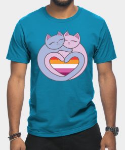 Lesbian Flag Heart Cats Kawaii