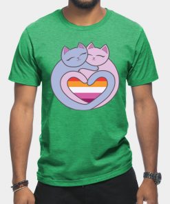 Lesbian Flag Heart Cats Kawaii