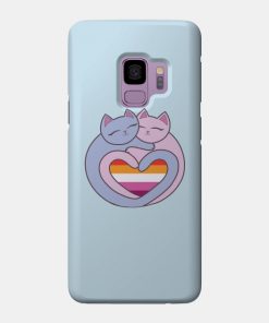 Lesbian Flag Heart Cats Kawaii