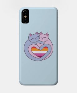 Lesbian Flag Heart Cats Kawaii