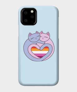 Lesbian Cases - Lesbian Flag Heart Cats Kawaii Phone Case TP1503 4 - Lesbian Flag Lesbian Flag Heart Cats Kawaii