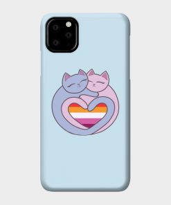 Lesbian Cases - Lesbian Flag Heart Cats Kawaii Phone Case TP1503 5 - Lesbian Flag Lesbian Flag Heart Cats Kawaii