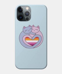 Lesbian Cases - Lesbian Flag Heart Cats Kawaii Phone Case TP1503 8 - Lesbian Flag Lesbian Flag Heart Cats Kawaii