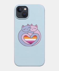 Lesbian Cases - Lesbian Flag Heart Cats Kawaii Phone Case TP1503 9 - Lesbian Flag Lesbian Flag Heart Cats Kawaii