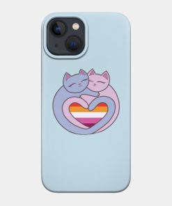 Lesbian Cases - Lesbian Flag Heart Cats Kawaii Phone Case TP1503 10 - Lesbian Flag Lesbian Flag Heart Cats Kawaii