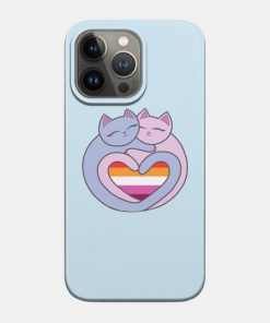 Lesbian Cases - Lesbian Flag Heart Cats Kawaii Phone Case TP1503 11 - Lesbian Flag Lesbian Flag Heart Cats Kawaii