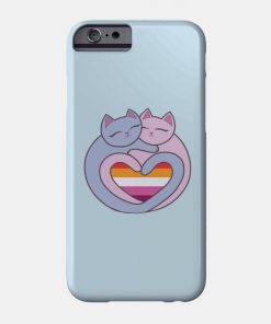 Lesbian Cases - Lesbian Flag Heart Cats Kawaii Phone Case TP1503 13 - Lesbian Flag Lesbian Flag Heart Cats Kawaii