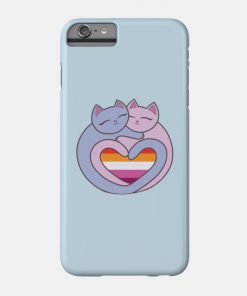 Lesbian Cases - Lesbian Flag Heart Cats Kawaii Phone Case TP1503 14 - Lesbian Flag Lesbian Flag Heart Cats Kawaii