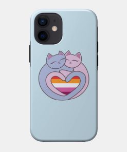 Lesbian Cases - Lesbian Flag Heart Cats Kawaii Phone Case TP1503 16 - Lesbian Flag Lesbian Flag Heart Cats Kawaii